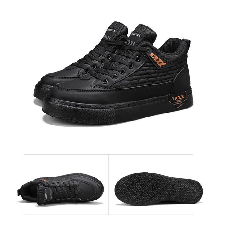 Men's High-Top Sneakers Stylish And Versatile Casual Warm White Shoes_voghion.com