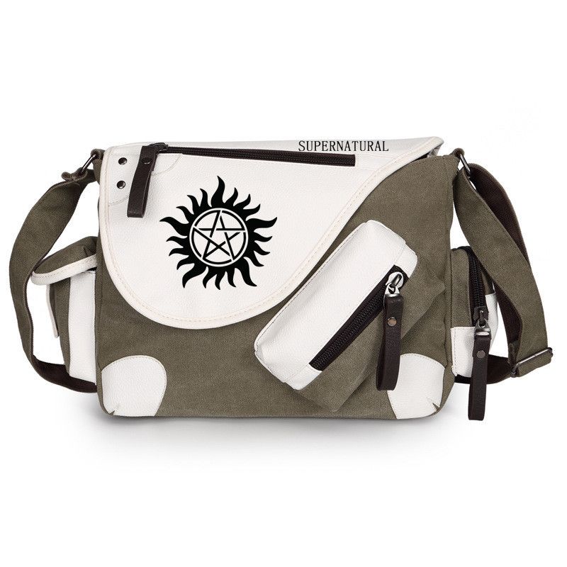 High Quality Supernatural Evil Force Shoulder Multi-Functional Premium Canvas Crossbody Bag PU_voghion.com