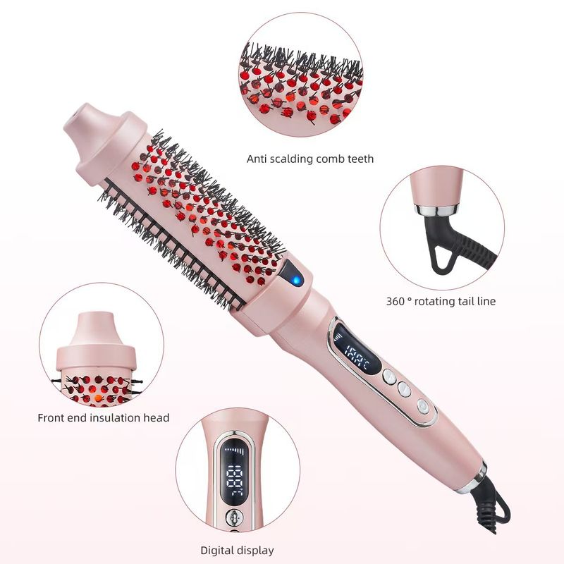 Flauschiges Eisen Elektrische Heizung Lockenstab Glättungskamm 38mm Multifunktionaler 2-in-1 Haarglätter Lockenwickler Dual-Use_voghion.com