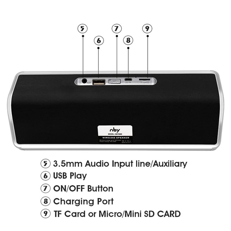 Haut-parleur Bluetooth multifonction de bureau NBY 6690 TWS Couplet FM (argent)_voghion.com