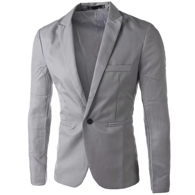 Abito piccolo casual alla moda europea, giacca da abito slim fit a un bottone versione coreana, da uomo_voghion.com