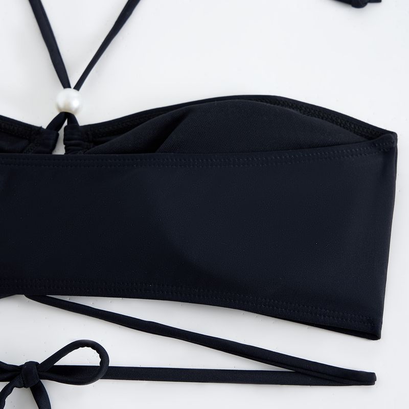 Maillot de bain trois pièces pour femme, nouvelle collection, sexy, décolleté en V, jupe portefeuille en mousseline de soie_voghion.com