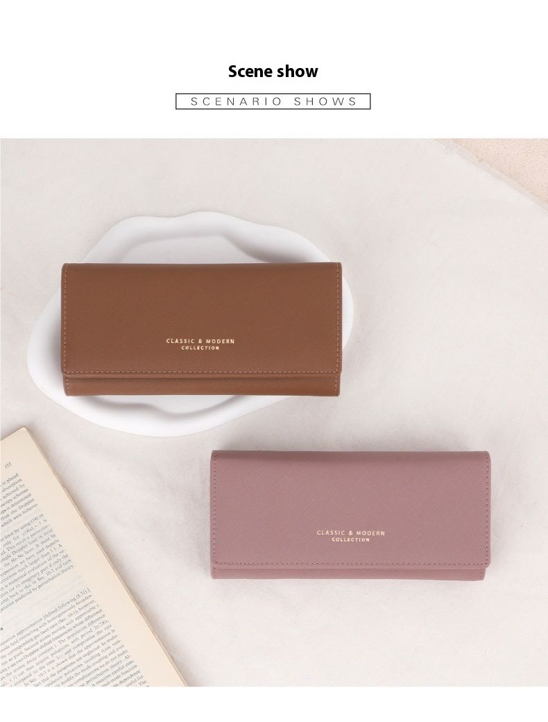 Porta carte di credito da donna di grande capacità di Talian Borsa portatile da donna con motivo a croce alla moda e versatile_voghion.com