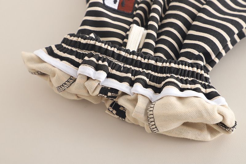 Completo con cappuccio e pantaloni a righe per cuccioli da bambino, elegante nuovo completo primaverile-autunnale in due pezzi per neonati e bambini piccoli_voghion.com