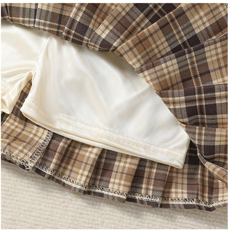 Pull pour filles, ensemble printemps et automne 2023, haut de Style Académie étrangère, jupe courte plissée, pour enfants du collège, 100_voghion.com