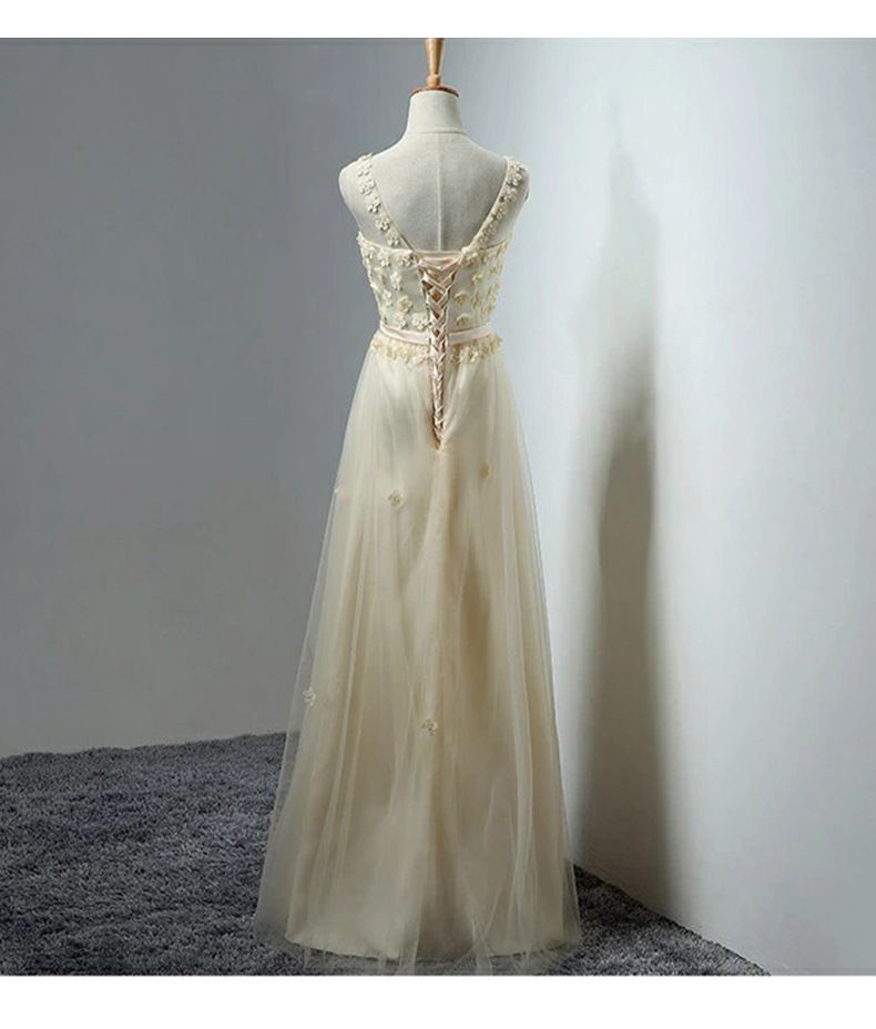 Elegante abito da damigella senza maniche per matrimoni, banchetti e lauree - Abito lungo formale a trapezio con vita alta in rosso, rosa, champagne e altro ancora_voghion.com