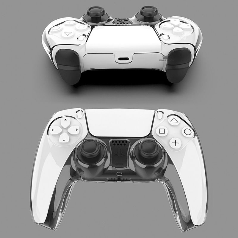 Étui rigide de protection en cristal pour contrôleur PS5, poignée fendue transparente pour PC de jeu_voghion.com