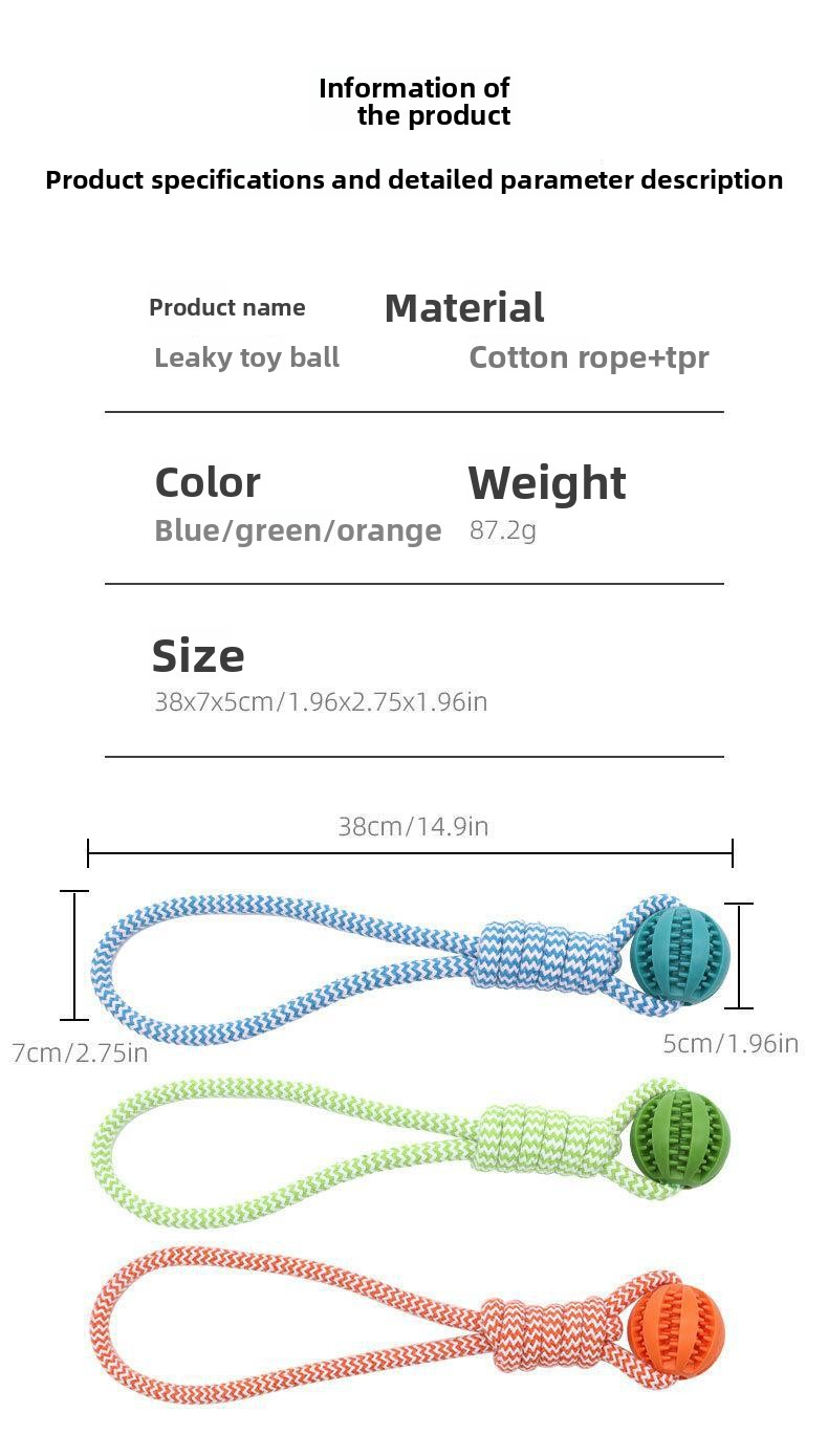 Dog Toy Tug-of-war Leaking Food Ball Interactive Gnashing Dog Biting Rope_voghion.com