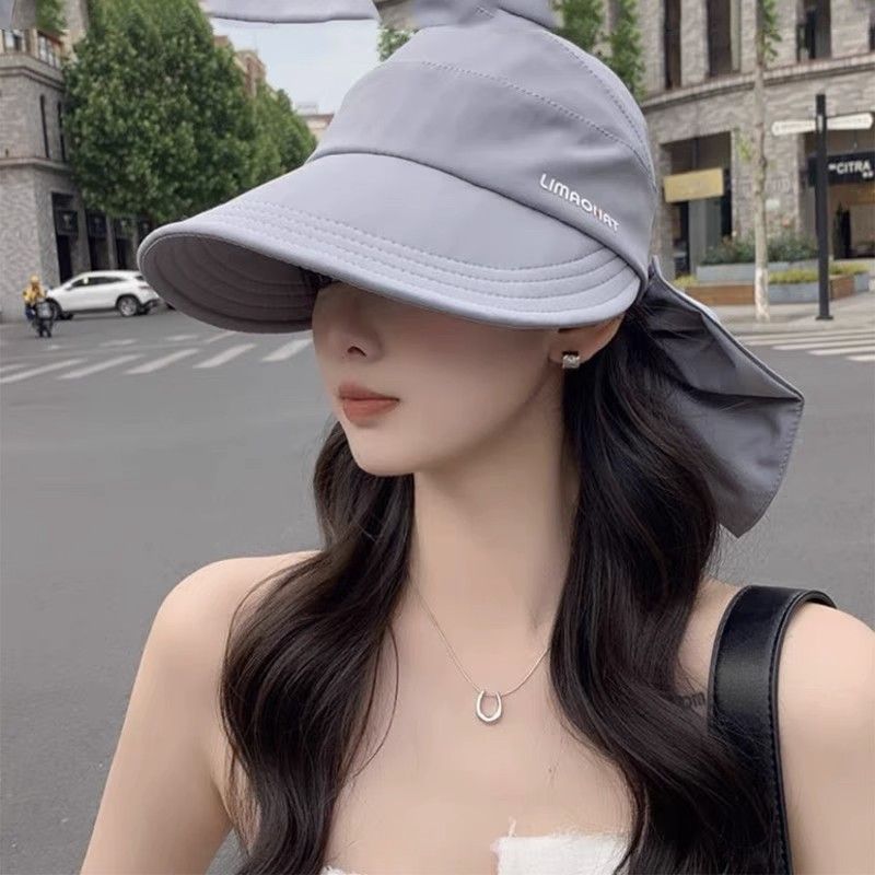 Women's UV Protection Summer Ice Silk Hollow Top Fisherman's Hat With Ponytail_voghion.com