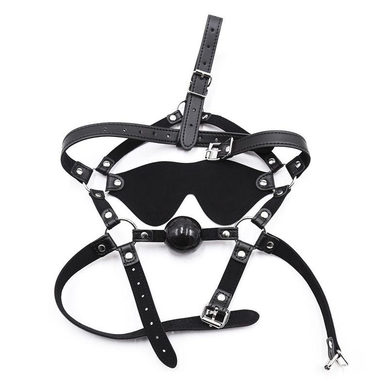 Προϊόντα Σεξουαλικής Χρήσης Μάσκα Ματιών με Σφιγκτήρα Στόματος Προϊόντα Ενηλίκων Παιχνίδια Ενηλίκων Μαύρη Στερεά Κόκκινη Μάσκα Στόματος με Μπάλα_voghion.com