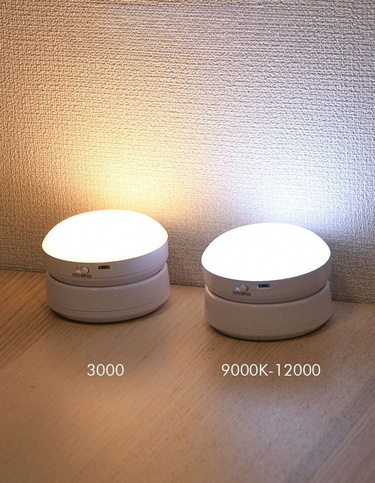 Nachtlampje met bewegingssensor, oplaadbaar, draadloos, LED-verlichting, 360 graden draaibaar, magnetisch, voor verlichting op het nachtkastje of in de kast_voghion.com