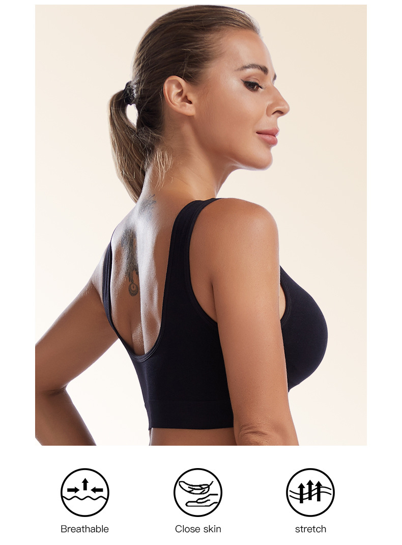 Damen Sport BH ohne Bügel Push Up Weste Style Schöner Rücken Unterwäsche Große Größe mit Einsätzen Running Fitness Yoga BH_voghion.com