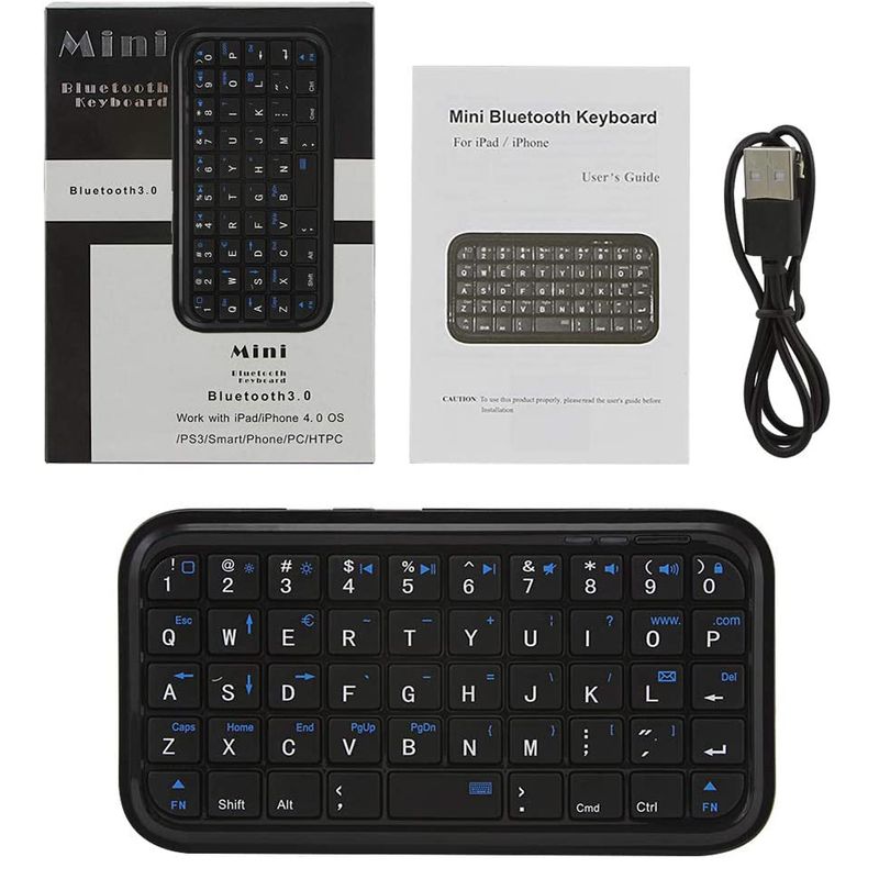 Bluetooth 3.0 Keyboard Rechargeable Mini Slim Travel Size Wireless Keypad Small Portable 49 Keys Keyboard for Tablets Smartphone_voghion.com