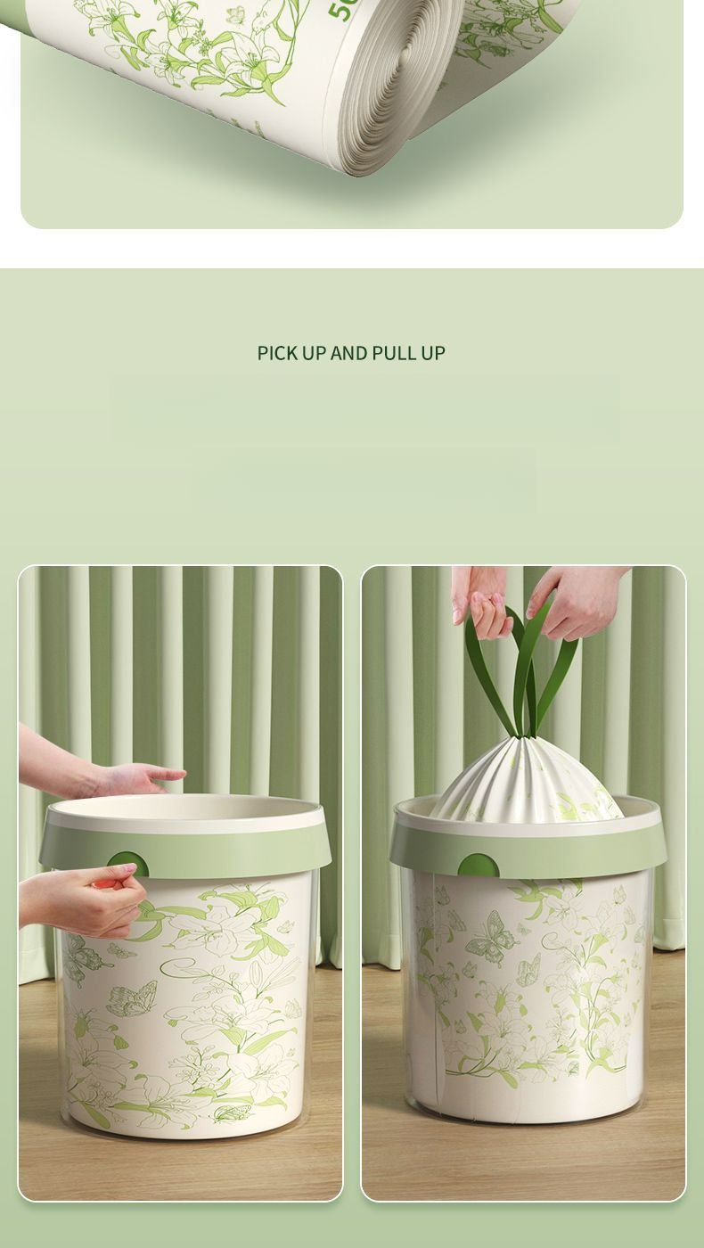 Ou Ka Si New Lily Print Fragrance Family Tear-Free Trash Fresh Scent Living Room Kitchen Thickened Handheld Bags_voghion.com