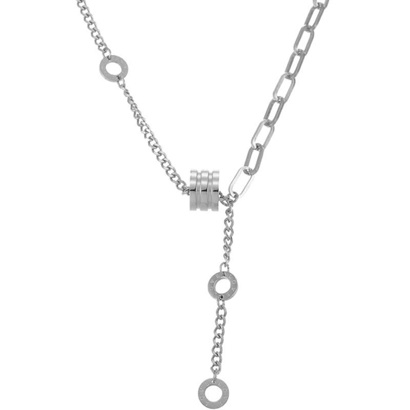 Titanium stalen lichte kwastjes kleine taille ketting voor vrouwen, modieus veelzijdig liefdesrond staartstukontwerp_voghion.com