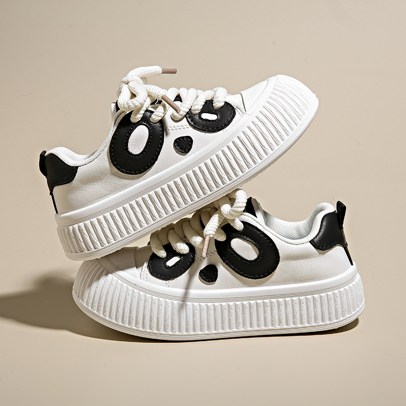 2024 Frühjahr Neue Panda Songcake Vielseitig Casual Dicke Sohle Student Koreanische Täglichen Bord Schuhe Live Broadcast XT88_voghion.com