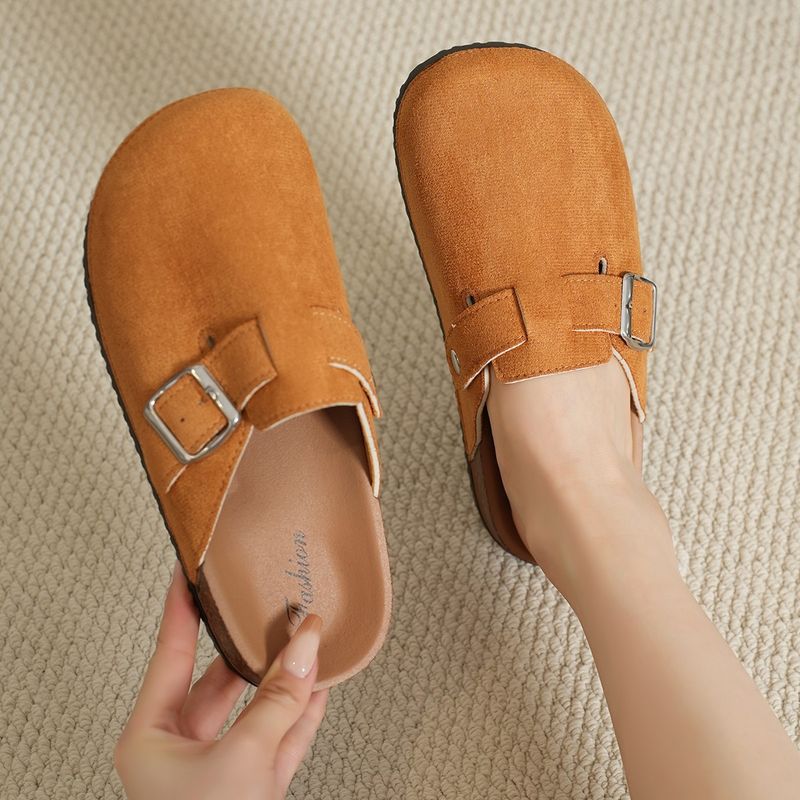Lge Size New Cool Slippers With Toe Caps Women's Summer Fashion We, Flat Bottomed Half Drag Casual Shoes For_voghion.com