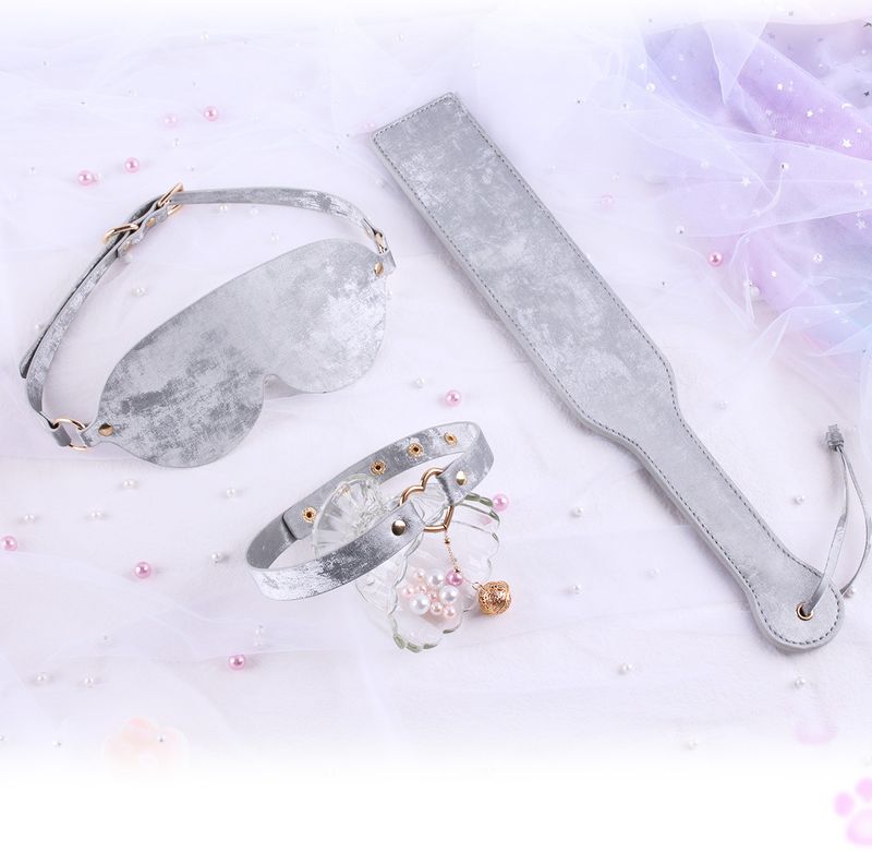 4 värvi BDSM komplekt, sidumine ja seks naistele, silmamask ja laksutav mõla ja kaelarihma komplekt, eksootilised mängud, täiskasvanute flirtimismänguasjad_voghion.com