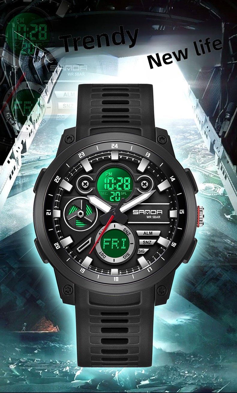 Sanda Cross-Border Hot-Selling Student Trendy Multi-Function Summer Time Waterproof Alarm Reminder Electronic Watch For_voghion.com