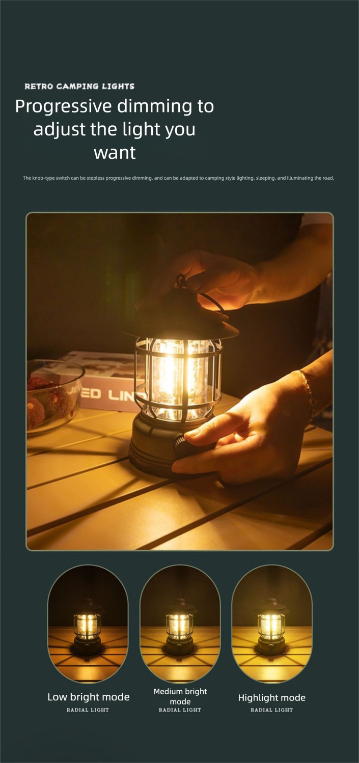 Solar Outdoor LED Camping Emergency Portable Camp Tent Light Multifunctional Rechargeable Lantern_voghion.com