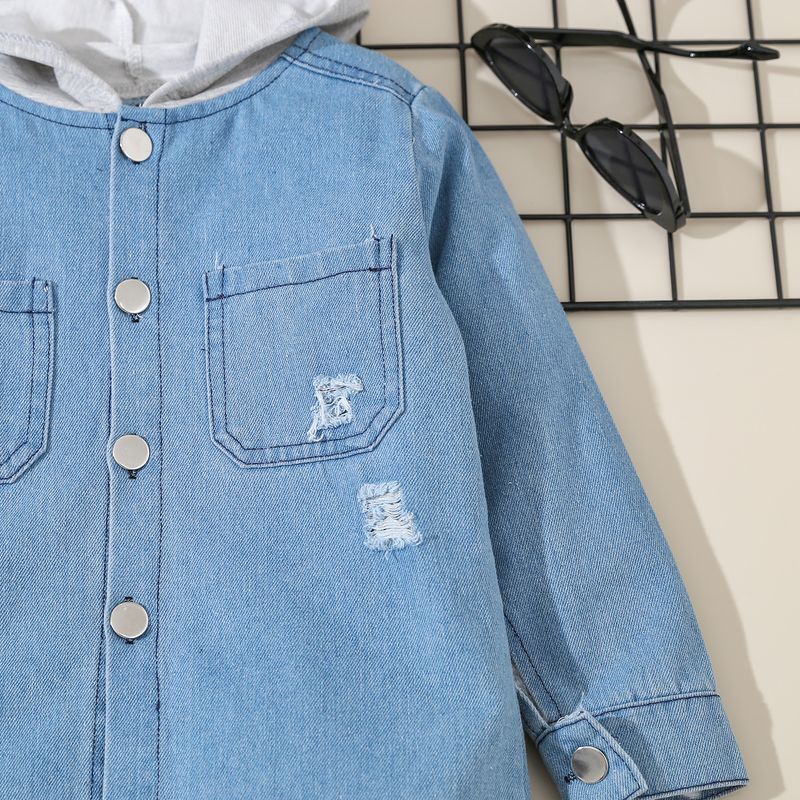 Mother&Kids Completo giacca e pantaloni in denim monogrammati per ragazzi_voghion.com