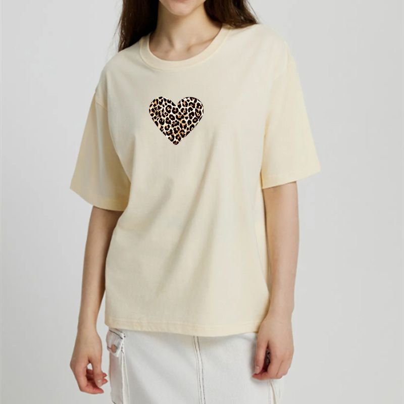 Maglietta a maniche corte con stampa e bottoni per donna, nuova maglietta estiva casual con scollo rotondo e traspirante, antirughe_voghion.com