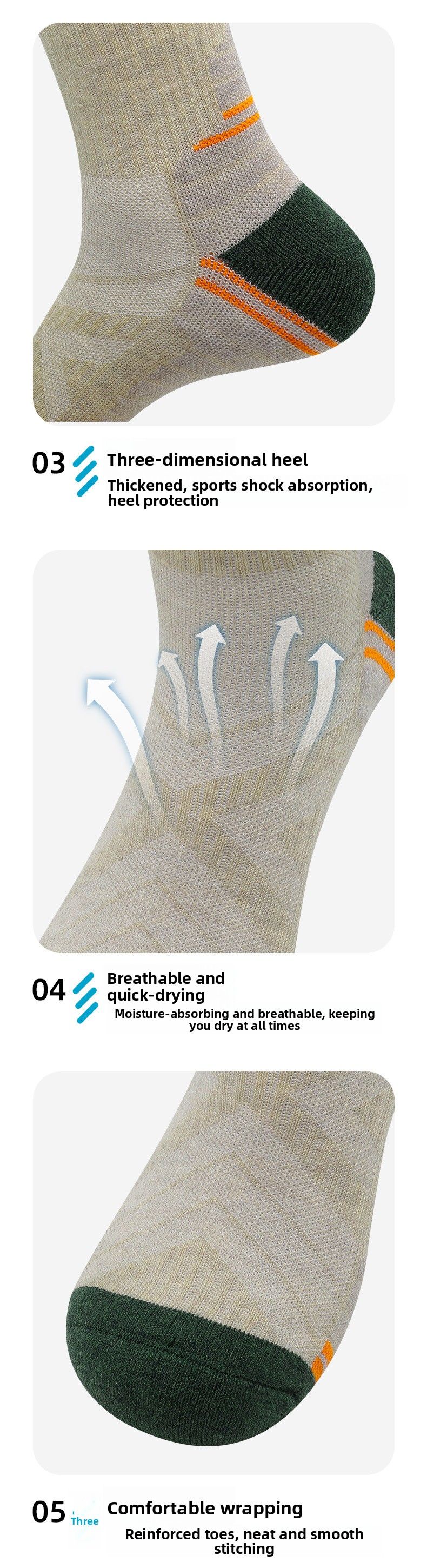 Autumn And Winter New Hiking Warm Merino Wool Non-Slip Breathable Mid-Calf Professional Running Sports Socks_voghion.com