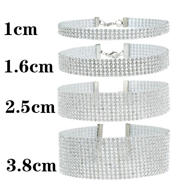 Heiße Verkäufe TOP Qualität Kühlen Glänzenden Strass Bündel Hals Beliebte Element Kragen Halskette Punk Hip Hop frauen Halsband Geschenk Koreanische_voghion.com