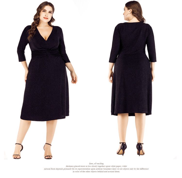 Spódnica damska z cekinami w dużym rozmiarze 6XL_voghion.com