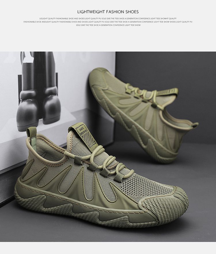 Breathable Knit Men's Casual Slip-On Shoes Lightweight Comfortable Walking Shoes For Work And Daily Wear Versatile Mesh Shoes_voghion.com