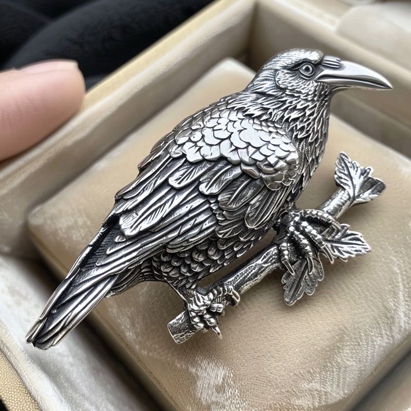 Original Customized Brooch Personalized Dark Wind Crow Corsage Pin_voghion.com