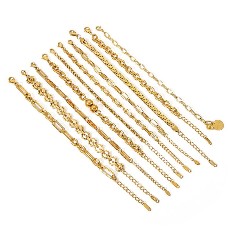 Women's Jewelry Stainless Steel Cuban Bracelet Vacuum Plating K Gold Niche Design Fashion All Match Titanium Steel Hand Jewelry Female_voghion.com