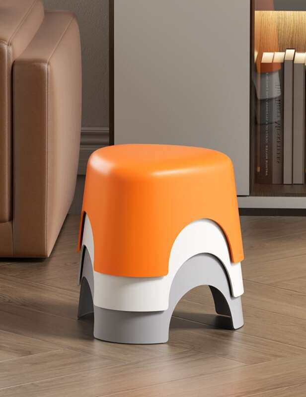 Dicker Kunststoff für den Hausgebrauch, Schuhwechsel für das Wohnzimmer, stapelbares Badezimmer, rutschfester kleiner Kinderhocker_voghion.com