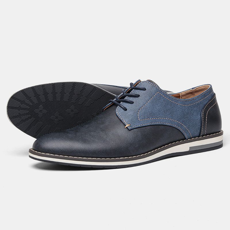 Herrenschuhe Große Herren Freizeitschuhe Modische leichte Herrenschuhe Farblich passende atmungsaktive Herren Lederschuhe_voghion.com