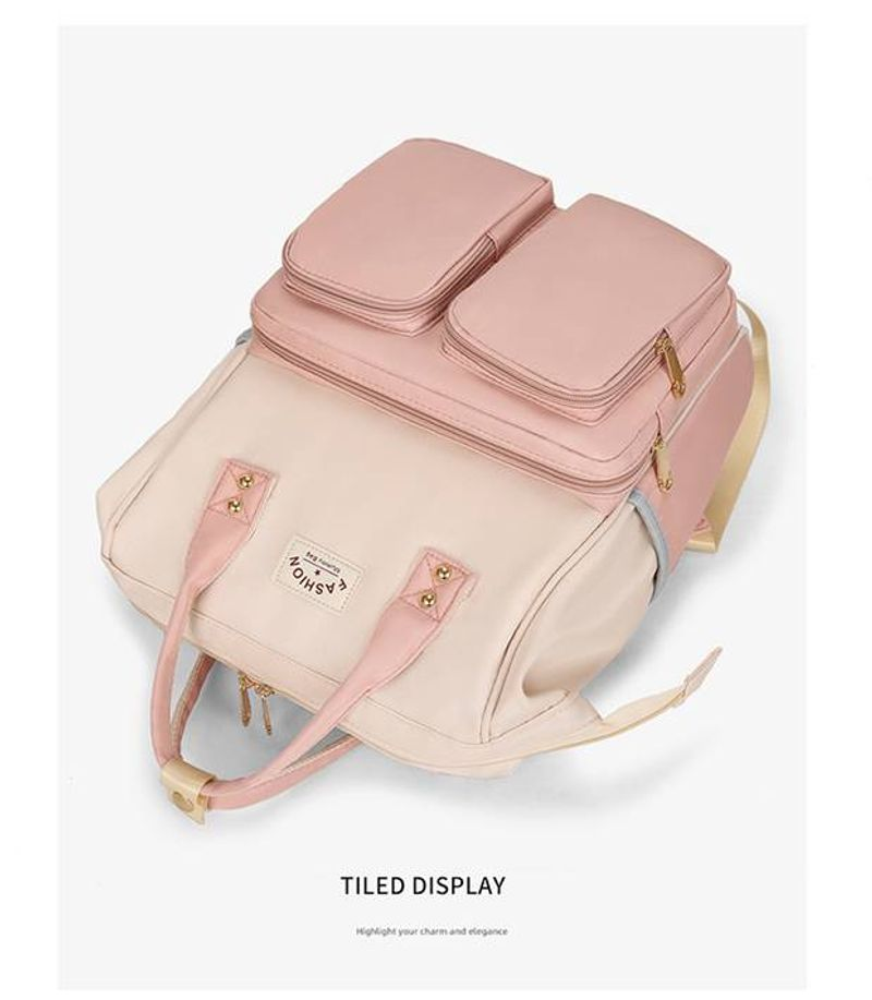 Wasserdichter verschleißfester Rucksack aus Oxford-Stoff für Damen, Mamatasche, Mutter- und Babytasche, große Kapazität,_voghion.com
