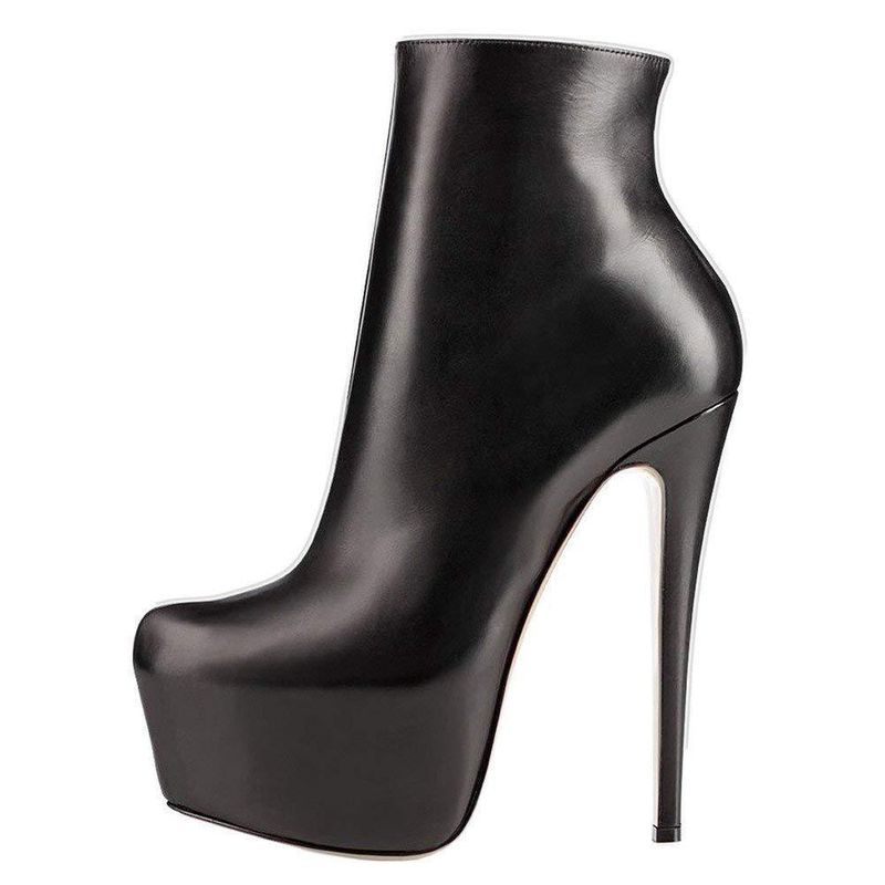 Botas femininas curtas com plataforma aquática e zíper lateral_voghion.com