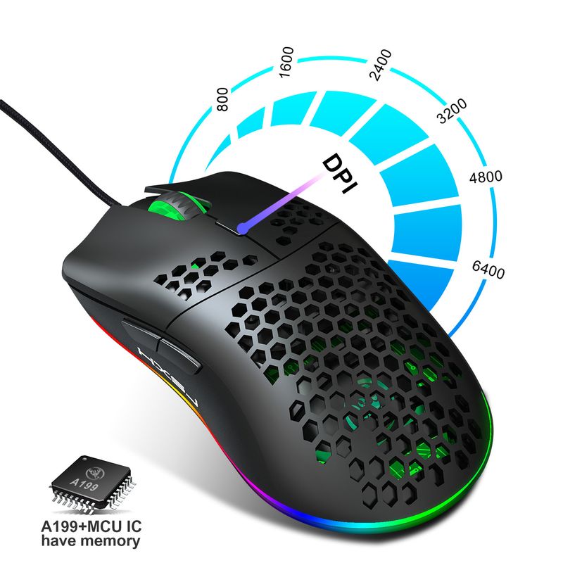 New lightweight hole game mouse, hollowed out esports computer, wired luminous mouse suitable for laptops and desktops_voghion.com