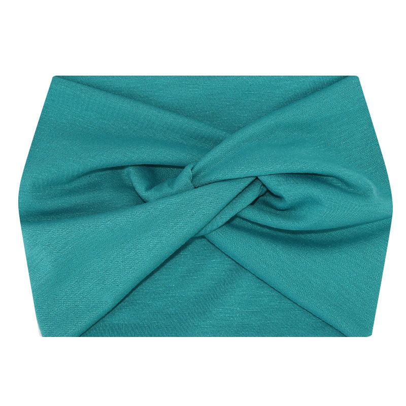 New Women's Wide Edge Hair Band Solid Color Elastic Headscarf Men's Sports Yoga Running Fitness Antiperspirant Cotton Headband_voghion.com