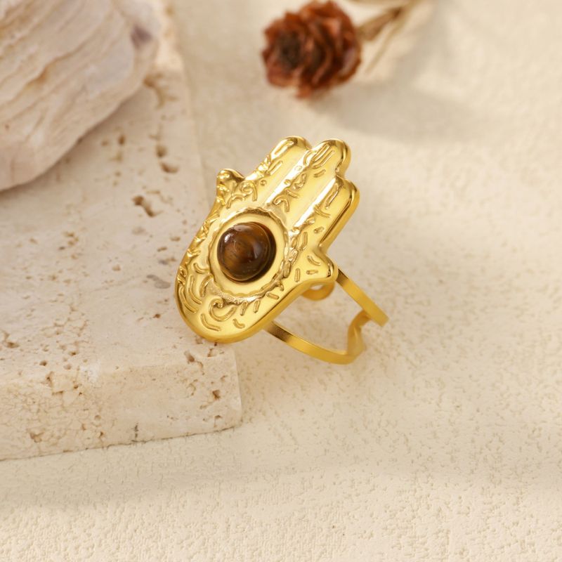 Anelli vintage etnici bohémien da spiaggia con palme di Fatima e occhi, gioielli portafortuna per uomini e donne, regali di compleanno, anniversario e San Valentino._voghion.com