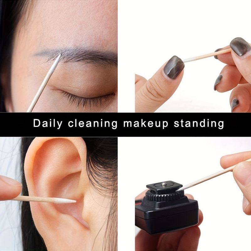 900/100/300pcs Disposable Wooden Micro Bud Swabs Lint Free Eyelash Extension Glue Removing Tools Makeup Mini Brush_voghion.com