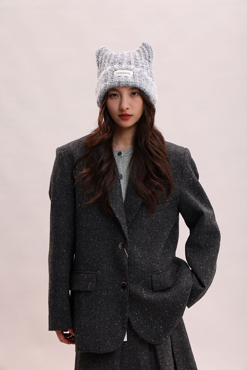 Korean Version Of Abifeng Cute Cat Gradient Knitted Wool Women In Autumn And Winter, Warm Ear Protection, Cold Hat For_voghion.com