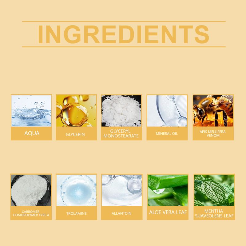 Bee venom nærende pleiekrem beroliger kroppen, gir næring og masserer skånsomt, og påfører pleiekrem lokalt_voghion.com