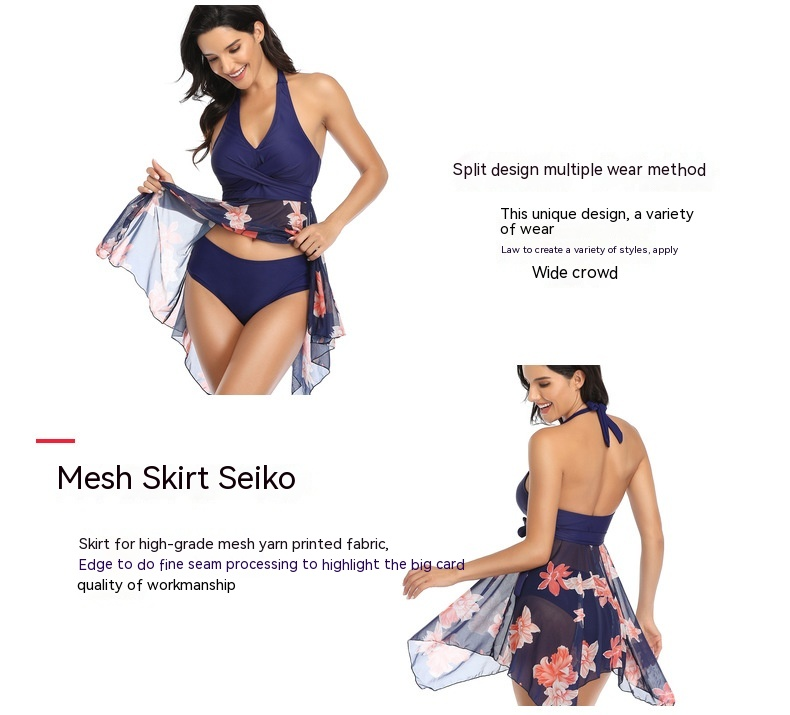 2024 Europese en Amerikaanse nieuwe betaalbare badmode dames grote gekruiste mesh rok split bikini badmode_voghion.com