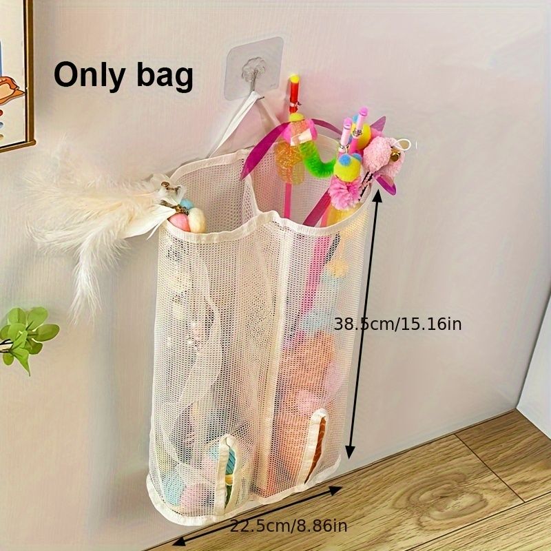 1 Stück Netz-Aufbewahrungstasche für Katzenspielzeug – Wandbehang-Organizer, perfekt für Haustierzubehör, Spielzeug-Aufbewahrungs-Organizer, Regalkörbe_voghion.com