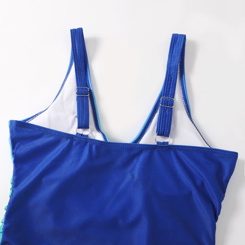 Vêtements pour femmes Nouveau maillot de bain Bikini Arc-en-ciel dégradé de couleurs Grosse femme Grande taille Grosse femme Maillot de bain une pièce Bikini_voghion.com