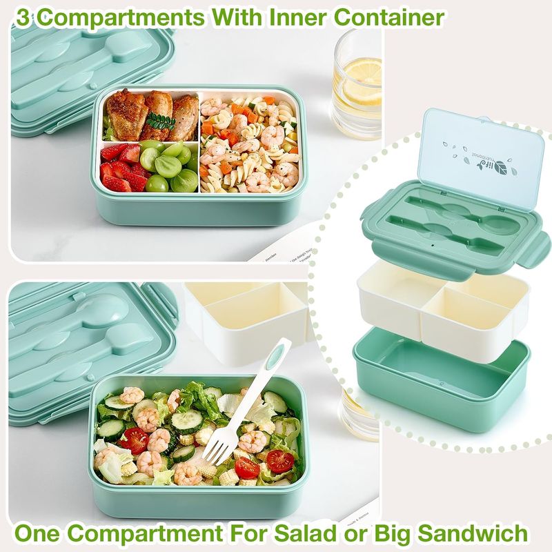 Bento Pro 1100 ml Lunchbox – mit Besteck für Erwachsene/Kinder_voghion.com