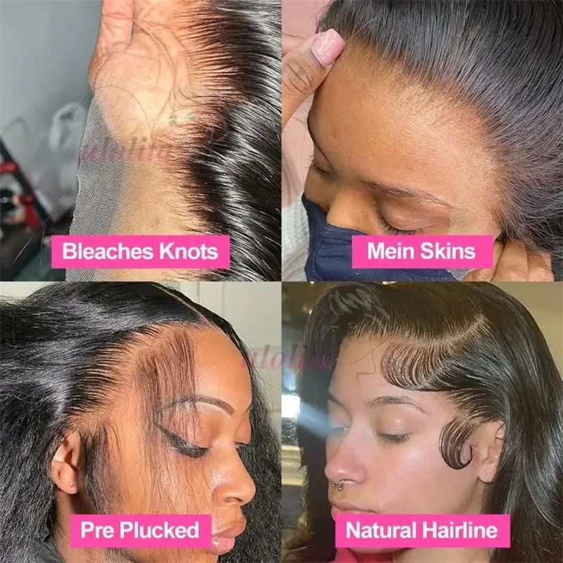 Kort Bob Paryk Brasiliansk Hår Glat Ægte Hår Lace Frontal Parykker Til Kvinder 13x4 HD Lace Parykker Ægte Hår_voghion.com