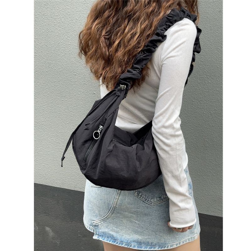 Pleated Drawstring 2025 Fall/Winter New Canvas Tote Bag Women's Shoulder Bag_voghion.com