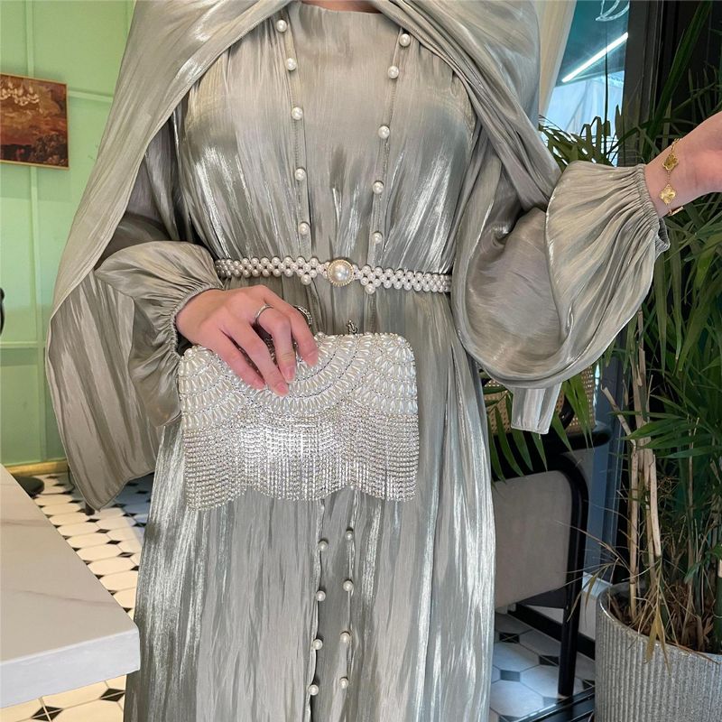 Damenkleeder Moslemesch Kleeder Streamer Garn Hot Selling Kleed Robe Mëttleren Osten Oweskleed Abaya_voghion.com