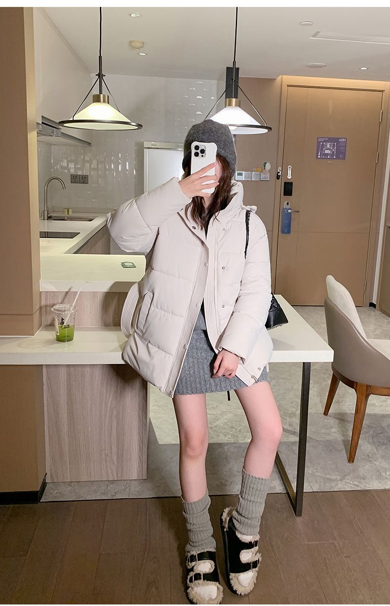 Casaco feminino com cinto – Parka de inverno grande com cordão na cintura, jaqueta longa com capuz, revestimento leve de poliéster (4 cores)_voghion.com